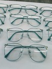 Lot Of 10 Vintage Halston Eyeglasses  By Universal-univis Metal Green New 56-17
