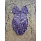 Vintage Deweese Design Purple Geometric One Piece Swimsuit Soft Cup Brasize10 32