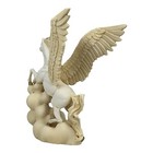 Flying Pegasus Winged Horse Mythology Greek Statue Patina Cast Marble 8 30 In