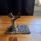 Antique Austrian Cold-painted Bronze Man On Carpet Praying