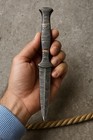 Custom Handmade Double Edge Damascus Steel Blade Dagger Boot Knife Full Tang
