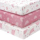 Baby Crib Sheets Girl  3 Pack Toddler Bed Sheets Fitted For 52   x28    Standard    