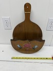 Vtg Wooden Country Heart Farmhouse Kitchen Wall Hanger Paper Plate Rack D  cor