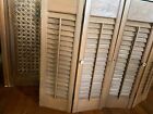 Set Pair Vintage Salvaged Wood Interior Louver Plantation Window Shutters