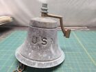 Antique Usn Us Navy Bronze Brass Ship s Bell Maritime Bracket Mount