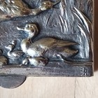 Antique Louis Armand Rault Pill Box Silver 1 5x1 25in Ducks French Nouveau 34 9g