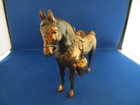 Vintage Copper Bronze Metal Carnival Horse Figurine Western Saddle