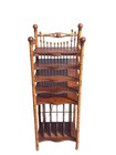 Antique Victorian Stick And Ball Eastlake Bamboo Bookshelf Magazine Rack 1890
