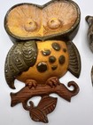 Vintage Lot Of 2 1970   s Sexton Owls Retro Metal Wall Art Hanging Decor Mcm