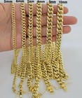 Real 10k Yellow Gold Miami Cuban Link Chain Necklace 18-30 Inch 6-10mm Men Women