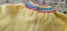 Vtg 1980s Kent Yellow Fleece Blanket Sleeper Rainbow Trim Footed Pajamas 2t Usa