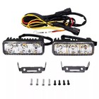 2 Pcs Led Car Daytime Running Light Drl Driving Turn Signal Fog Lamp White Amber