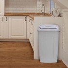 13 Gallon Trash Can  Plastic Swing Top Kitchen Trash Can  Gray