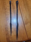 Vintage Primitive African Spear Sword Set Pair Hunting Black Wood