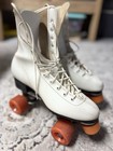 Vtg Women s White Leather Roller Derby Roller Skates Sz 9  8