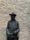 Vintage Michael Garman Sheriff Lawman Sculpture Bronzetone Western Cowboy Statue