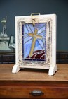 Salesman Sample Stained Glass Church Window Antique Architectural Stand Vintage