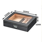 Cedar Wood Cigar Humidor Digital Humidifier Hygrometer Storage 20 Ciagrs Black
