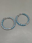 Sterling Silver 925 Sleeping Beauty Turquoise Signed Jcl Hoop 1 5    Post Earrings