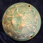 Vtg Nelson Mccoy Art Pottery Aqua Green Hydrangea Leaf Hanging Planter Pot 1940s
