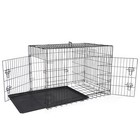 42  Dog Crate Kennel Folding Metal Pet Cage Double Doors With Tray Pan