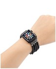 High End For Apple Watch Band Only -42mm Jewerly Black Silver small Wrist 