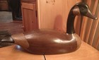 Price Cut  Xl Wood Hand Carved Canada Goose Decoy Rustic Folk Art Decor 26x14x9