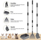 Metal Poop Scooper Set For Large   Small Dogs Rake Spade Tray With Long Handle