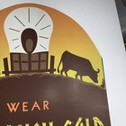 Rare The Emporium Gold Rush Cardboard Sign San Francisco Western Conestoga Wagon