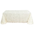Ivory 90 x156  Taffeta Rectangular Tableclothd 3d Leaves Design Party Event