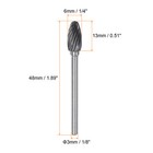 10pcs 1 4   6mm  Head 1 8   3mm  Shank H-shape Single Cut Carbide Rotary Burrs