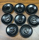 Buttons 8 Black 2 Hole Round Plastic Spiral Design 1  1 8 In 3 Cm Vtg