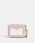 Nwt Coach Zip Card Case In Signature Canvas Cw883 Powder Pink