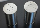 Modernist Allan Adler Sterling Cylinder Salt   Pepper Shakers