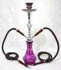 2- Hose Purple Crystal Shisha Black Luxury Pipe Hookah Set Best Buy Nargila Pu