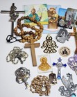 Vintage Catholic Religious Bundle Rosary Medal Crucifix Shrine Jewelry Lot