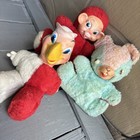 Vintage My Toy Rushton Star Rubber Face Plushies Lot 3 Parrot Monkey 1950s 1960s