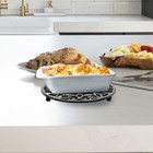 1pcs Oval Cast Iron Trivet - Antique Heat Resistant Metal Trivet For Hot Dish