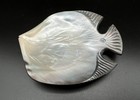 Carved Abalone Mother Of Pearl Caviar Plate Trinket Dish 5    Fish Shaped Vintage