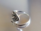 925 Sterling Silver Bumble Bee Spoon Ring Silver Garden Insect Boho Band
