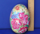 Vintage Tin Metal Easter Egg Candy Container Trinket Box By Avon 6  X 4 1 2 