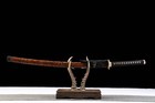 Katana Black Gold Flame Blade Damascus Steel
