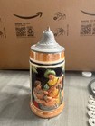 Vintage German Beer Stein W  Pewter Lid