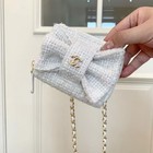 Chanel Beaute Vip Gift Snow White Bow Chain Crossbody Card Pouch With Box