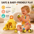Baby Sensory Toy Montessori Beehive With 5 Bees Rattle Crinkle Mirror Activity