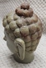 Carved   Polished Buddha s Head - Green jade Coloured Soapstone
