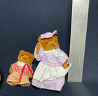 Vintage Teddy Bear Story Family Set Of 5 Flocked Applause Bears