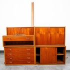 Mid Century Danish Modern Wall Unit 3 Bay Teak Hg Hansen Guldborg Modular Cado