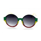 Rasta Sunglasses Round Frame Reggae Colors Funky Fashion Shades Women Retro New