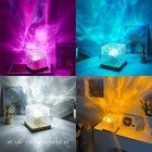 Wireless Led Night Light Ocean Wave Aurora Projector Lamp 16 Colors Rechargeable